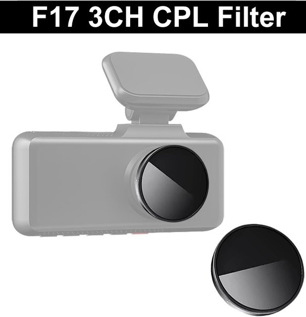 REDTIGER CPL Filter für Dash Cam F17 Elite und F17 3CH in Schwarz mit HD Objektiv Staubschutz und Blendschutz - Bild 1