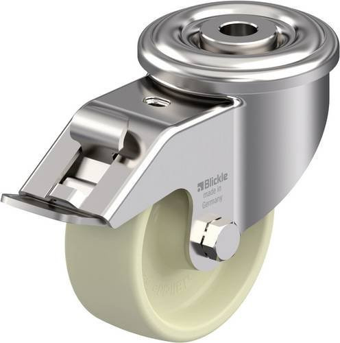 Blickle Hitzebeständige Edelstahl-Lenkrolle LIXR-POH 81G-FI in Silber mit 80 mm Rad-Durchmesser und 150 kg Tragfähigkeit - Bild 1