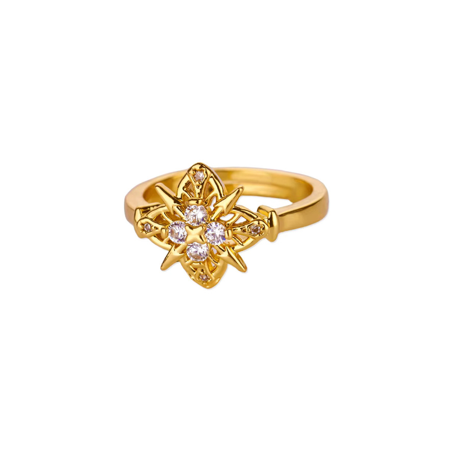 HPTOTMG Ring, 18K Vergoldet, Perle, Zirkonia, Damen, Vintage - Bild 2