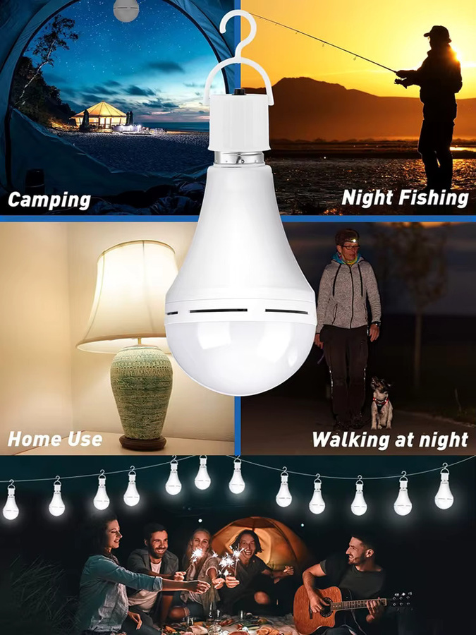 VENUSWING Wiederaufladbare LED Glühbirne Wasserdichtes Notlicht für Camping und Garten mit 7-15W - Bild 6