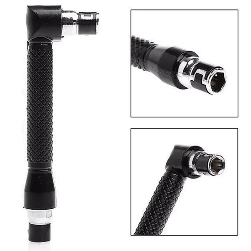 Skeyo 10-teiliges Schraubendreher-Bit-Werkzeugset mit L-förmigen 1/4 Zoll Sechskant-Bits, 90 Grad Doppelkopfgriff und gelbem Klebeband in Schwarz - Bild 2