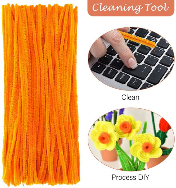 Pfeifenreiniger, Chenille-Stiele, 100-teiliges Set, gelb, orange - Bild 1