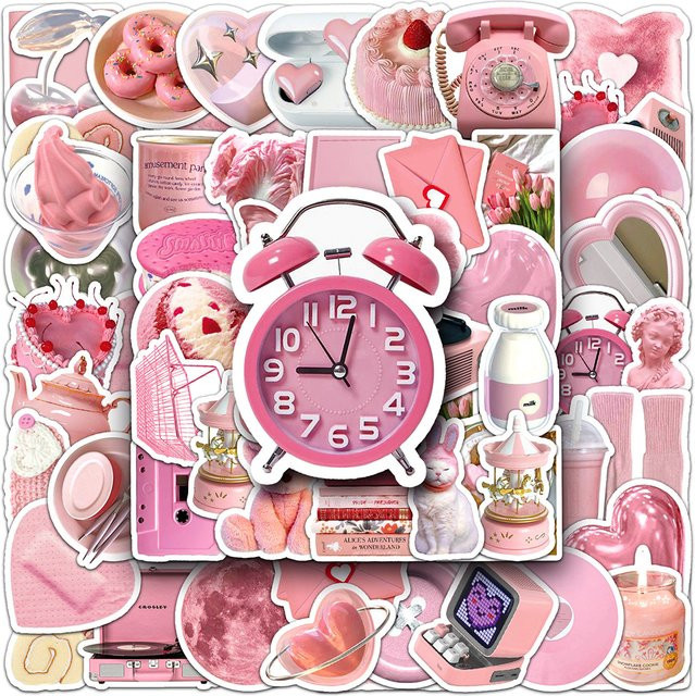 Rspctou Graffiti-Aufkleber, Rosa, Kawaii Cartoon-Sticker - Bild 1