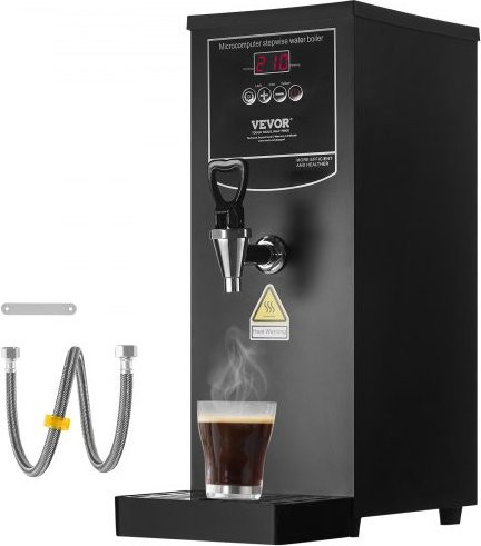 VEVOR Elektrischer Wasserkocher für Gewerbe, 2500W Warmwasserbereiter aus Edelstahl mit 50L pro Stunde, Schwarz - Bild 1
