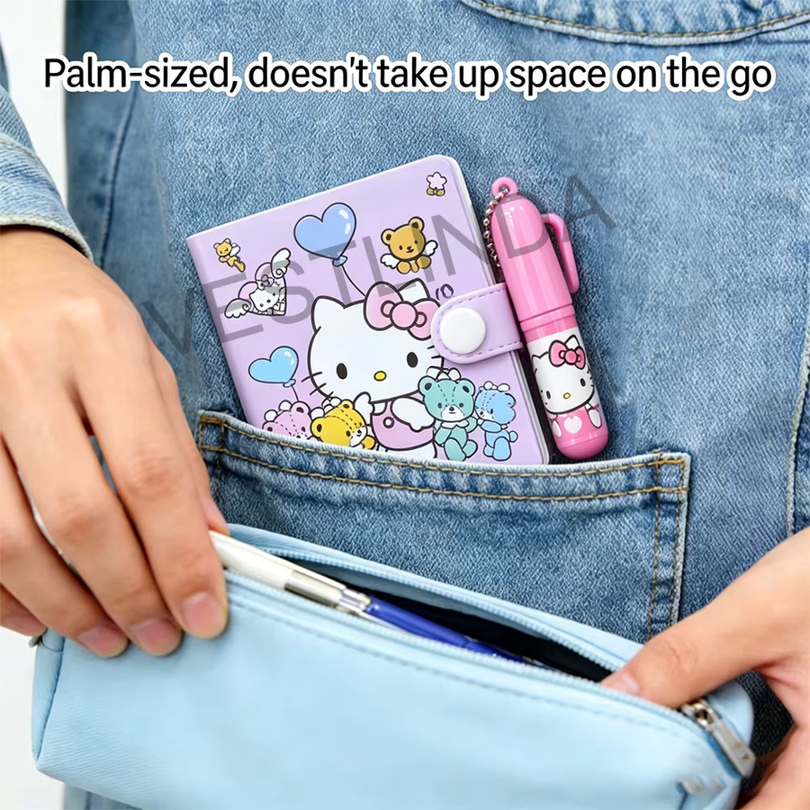 Hello Kitty Mini-Notizbuch von Bandai mit passendem Stift für Kinder - Bild 2