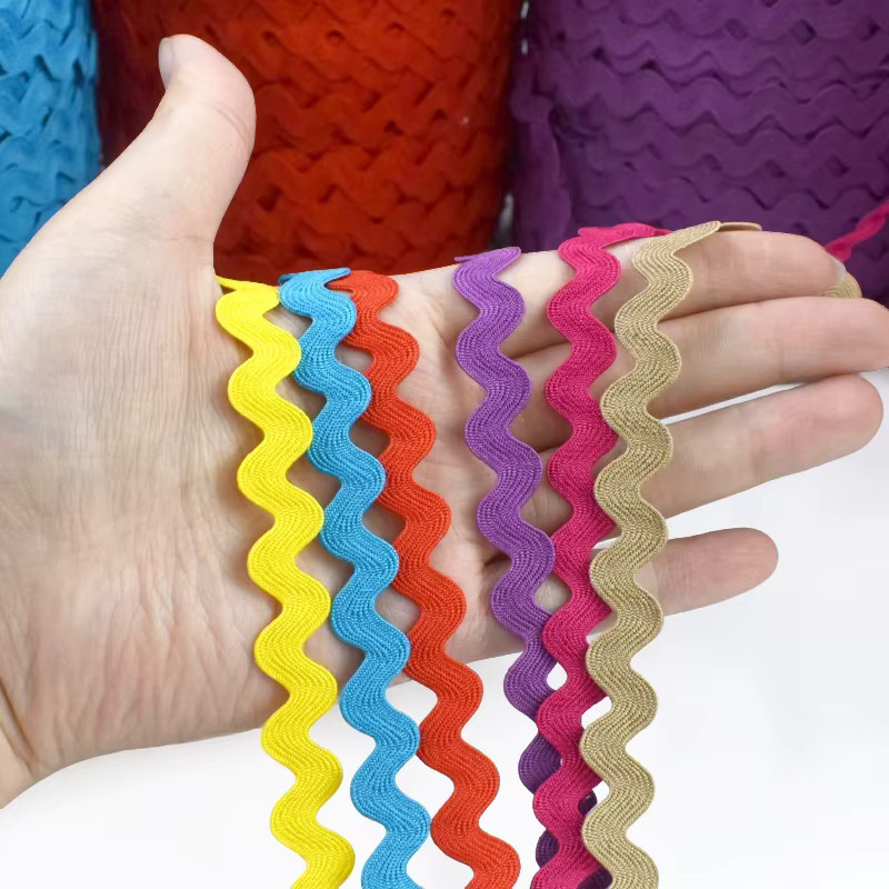 Meetee Gewelltes Spitzenband aus Polyester für Kostüme und Dekorationen, Breite: 0,8 cm, Farben: Beige und Multicolour - Bild 2