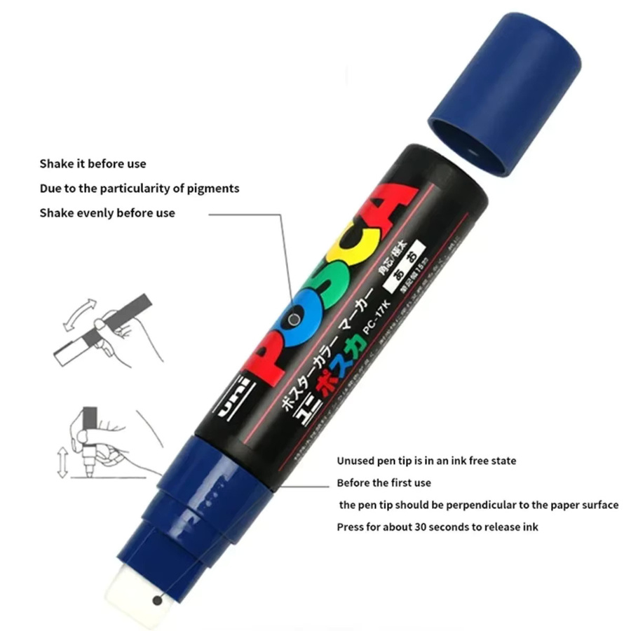 UNI POSCA Extra Bold Marker PC-17K mit 15mm Spitze für Graffiti, Poster und Kunst, wasserbasiert, Mehrfarbig - Bild 2