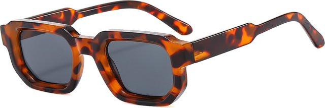 Quadratische Sonnenbrille Damen, Vollrand, Kunststoff, Multicolor, Braun - Bild 1