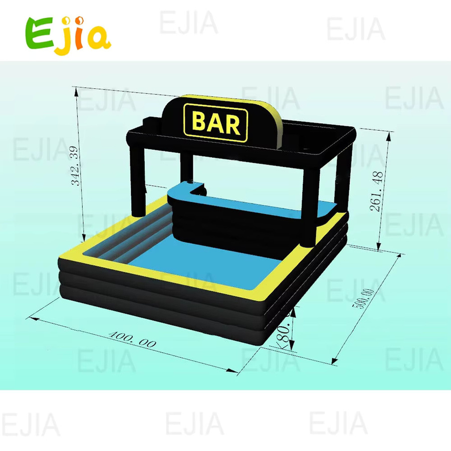 Ejia Aufblasbare Pool Bar Zelt aus PVC für Garten und Outdoor, B/T/H: 487 x 396 cm - Bild 3