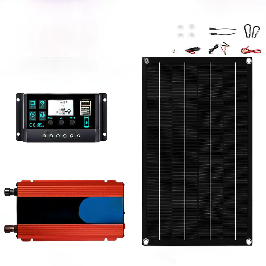 SOECOPO Solar Power System 6000W mit 800W Panel, 100A Controller und Krokodilklemmen in Schwarz, 12V bis 220V für Zuhause und RV - Bild 3