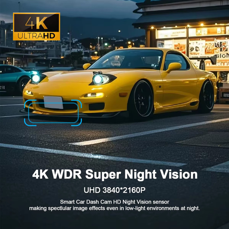 Etymoofox 4K Dashcam mit WiFi und 24H Parküberwachung als Blackbox Frontkamera für dein Auto in Schwarz - Bild 4