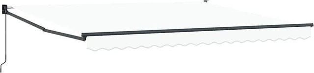 vidaXL Einziehbare Markise aus Polyester und Aluminium in Weiß, B: 400 cm, T: 300 cm - Bild 1