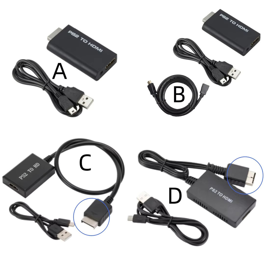 GRWIBEOU PS2 zu HDMI Konverter in Schwarz für Retro-Gaming, unterstützt 1080P Audio Video Adapter für alle PS2 Anzeigemodi - Bild 6