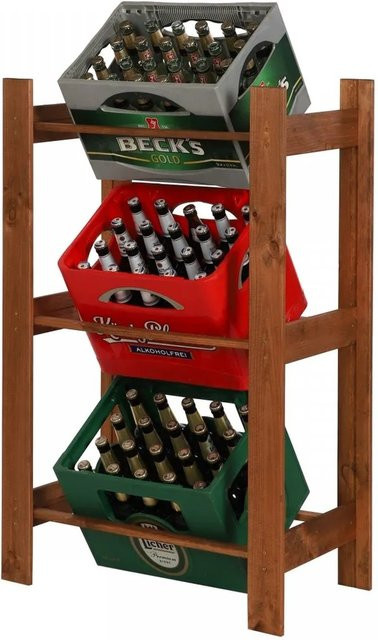 PROREGAL Getränkekistenregal Pinepeak aus Kiefernholz in Braun, H x B x T: 149 x 70 x 38,8 cm - Bild 1