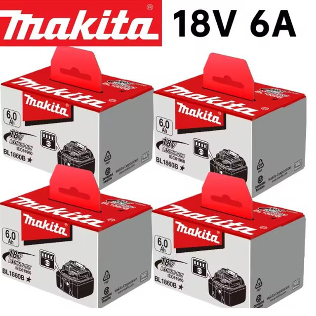 Makita 18V Akku mit LED-Display für LXT Serie Elektrowerkzeuge inklusive Ladegerät, Schwarz, 6000 mAh - Bild 1