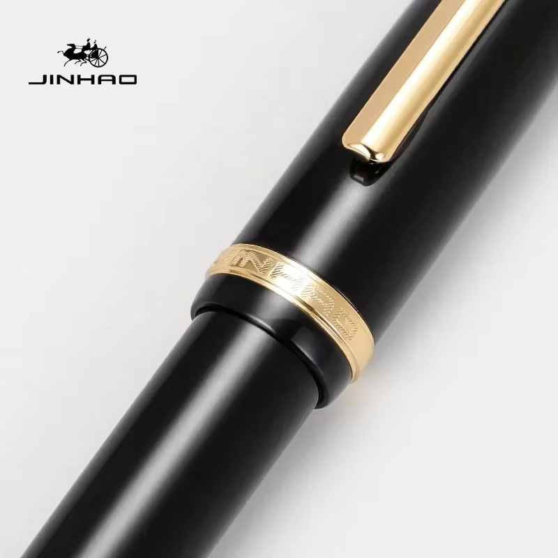 JINHAO X350 Füllfederhalter in Schwarz-Gold mit feiner und mittlerer Spitze für Business und Büro - Bild 2