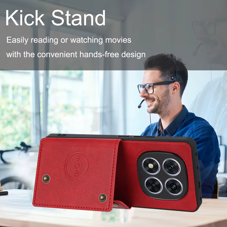 Leder-Kartenetui Magnet-Brieftasche Hülle für Xiaomi Redmi Note 15 Pro 5G und Redmi Note 15 Pro Plus mit Objektivschutz - Bild 2