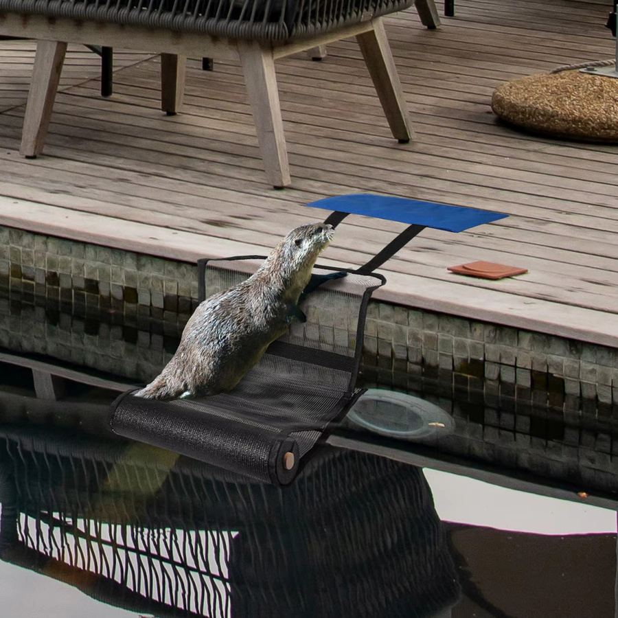 Faltbare Tierrettungs-Rampe aus blauem Oxford-Gewebe als schwimmende Rettungstreppe für den Pool - Bild 2
