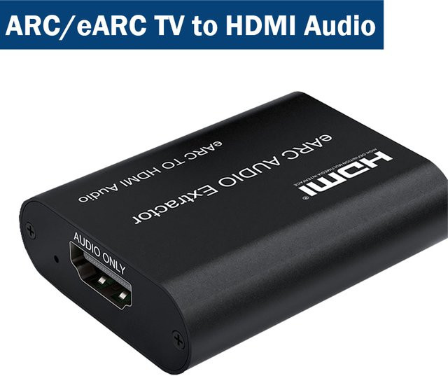 Konsenda HDMI ARC Audio-Extraktor Konverter in Schwarz für eARC/ARC zu HDMI Audio mit Unterstützung für CEC, PCM 2.0, 5.1CH und 7.1CH - Bild 1