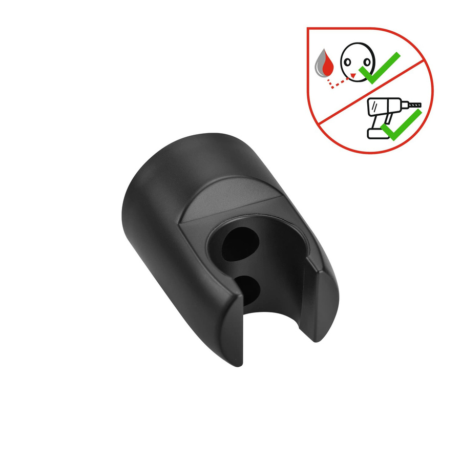 baliv Wand-Brausehalter Schwarz für Wandmontage mit 40 mm Anschluss - Bild 2