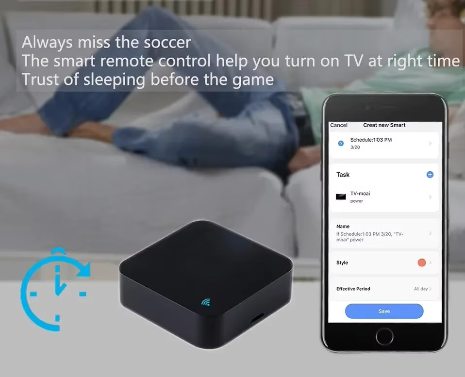 Tuya Smart IR Fernbedienung WiFi RF433 RF315 für Klimaanlage und Smart Home in Schwarz - Bild 4