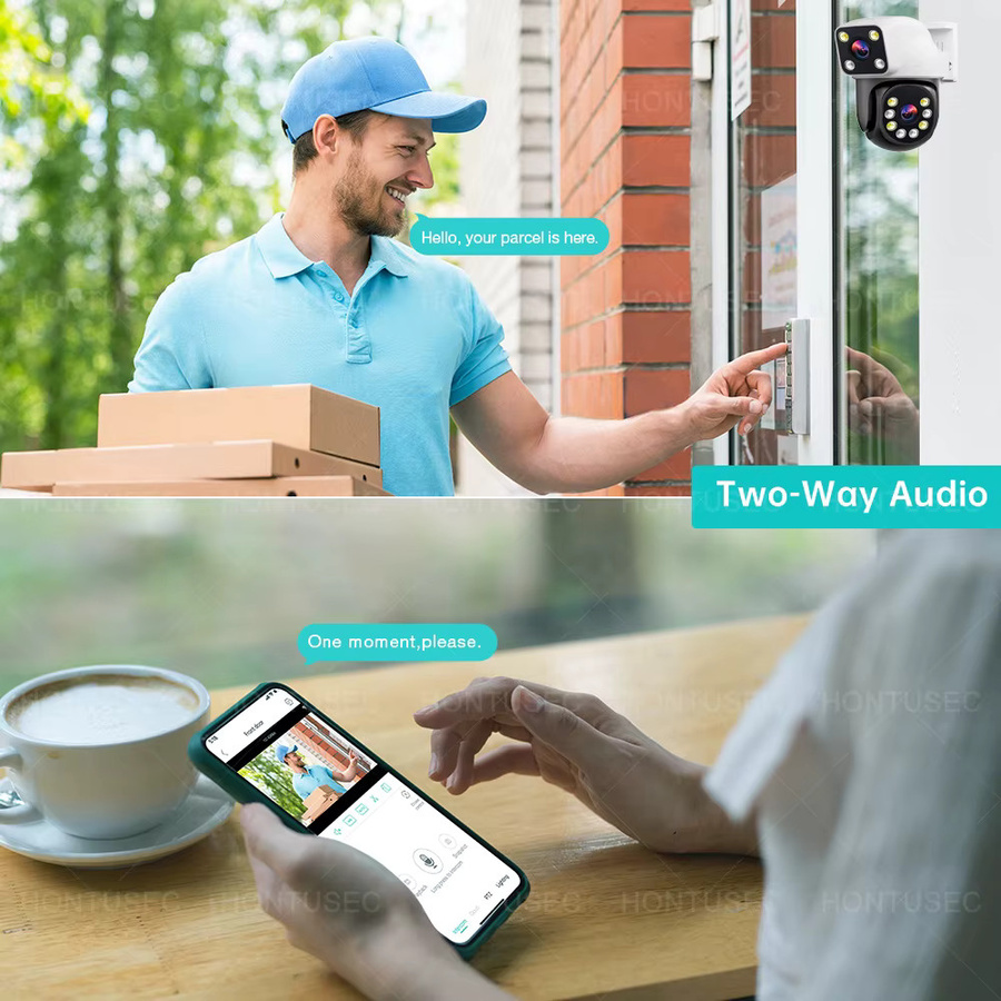 ZBRAVO Tuya Smartlife WLAN Außenkamera Mini IP mit Dual-Bildschirmen 8MP und 4MP, IP66 Wasserdicht, KI-Tracking und Sirenenalarm, Farbe: Weiß - Bild 4