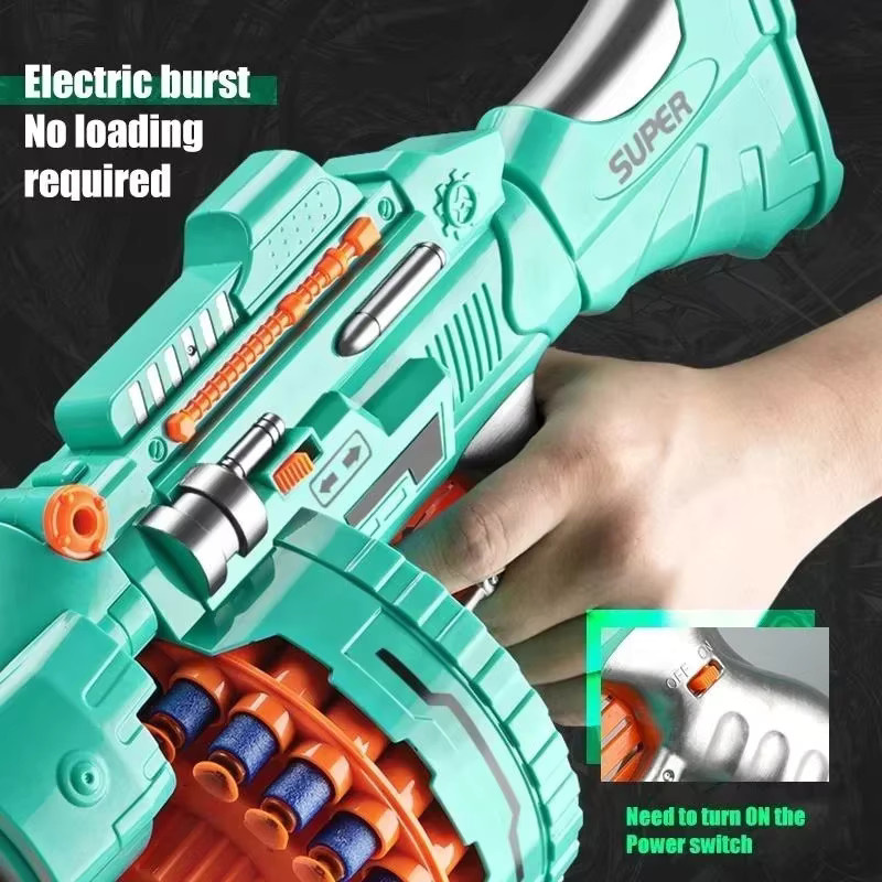 Nerf Gatling Pistole, Elektrische Saugnapf Soft Bullet BB Gun, Grau, Bunt / Mehrfarbig - Bild 2