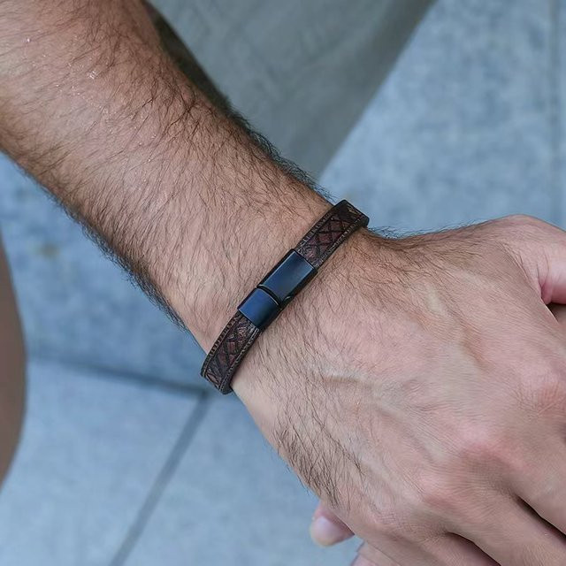 Noter Armband, Leder, Schwarz, Herren, Punk - Bild 1