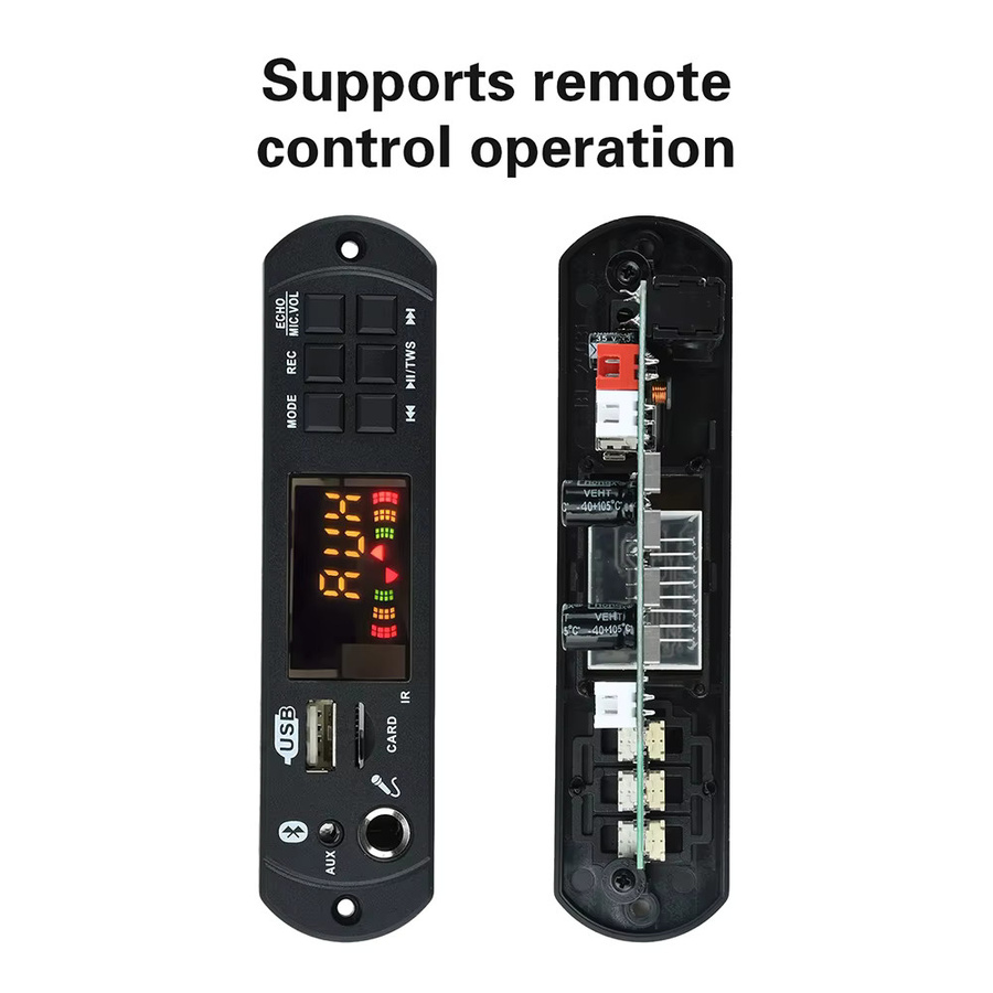 DC 12V Auto MP3 WMA Decoder Board mit Bluetooth 5.3, USB, TF, FM Radio und 2x50W Power Verstärker - Bild 3