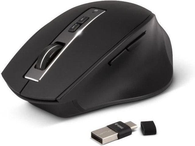Ergonomische kabellose Maus Yenkee YMS 2075 in Schwarz und Grau - Bild 1