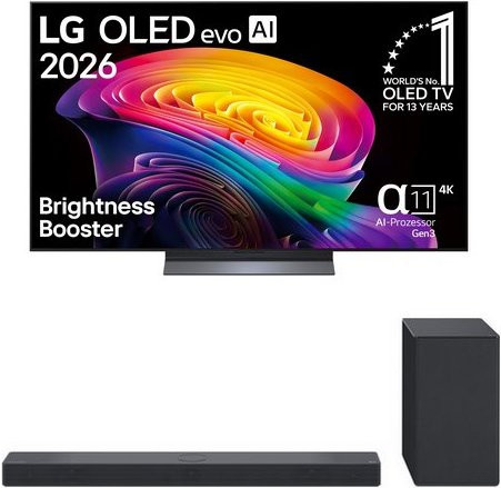 LG OLED evo AI TV OLED55C68LA 55 Zoll 4K Ultra HD Smart-TV mit Soundbar und Subwoofer DSC9S.DDEULLM in Schwarz - Bild 1