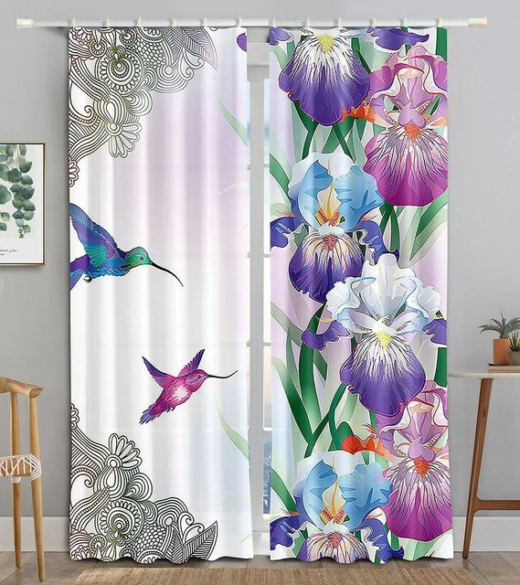 Yiran Furniture Verdunkelungsvorhang mit Tier-Motiv, Mehrfarbig, B: 55 cm, H: 120 cm - Bild 1