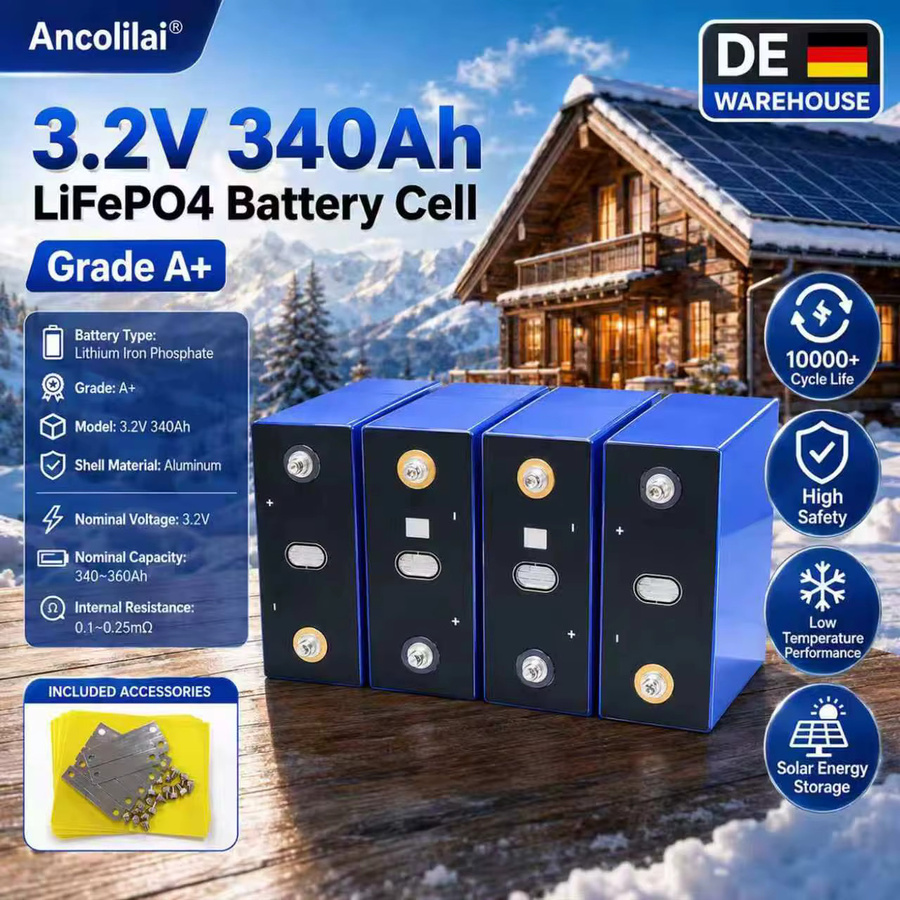 Ancolilai LiFePO4-Batteriezelle 3,2V 340Ah mit Aluminiumgehäuse in Silber oder Blau - Bild 4