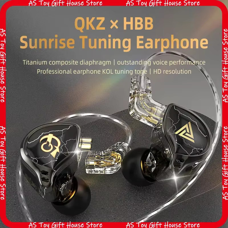 QKZ X HBB In-Ear-Kopfhörer mit Kabel in Schwarz mit HiFi-Stereo-Sound, Titan-Membran und Mikrofon für Musik und Gaming - Bild 2
