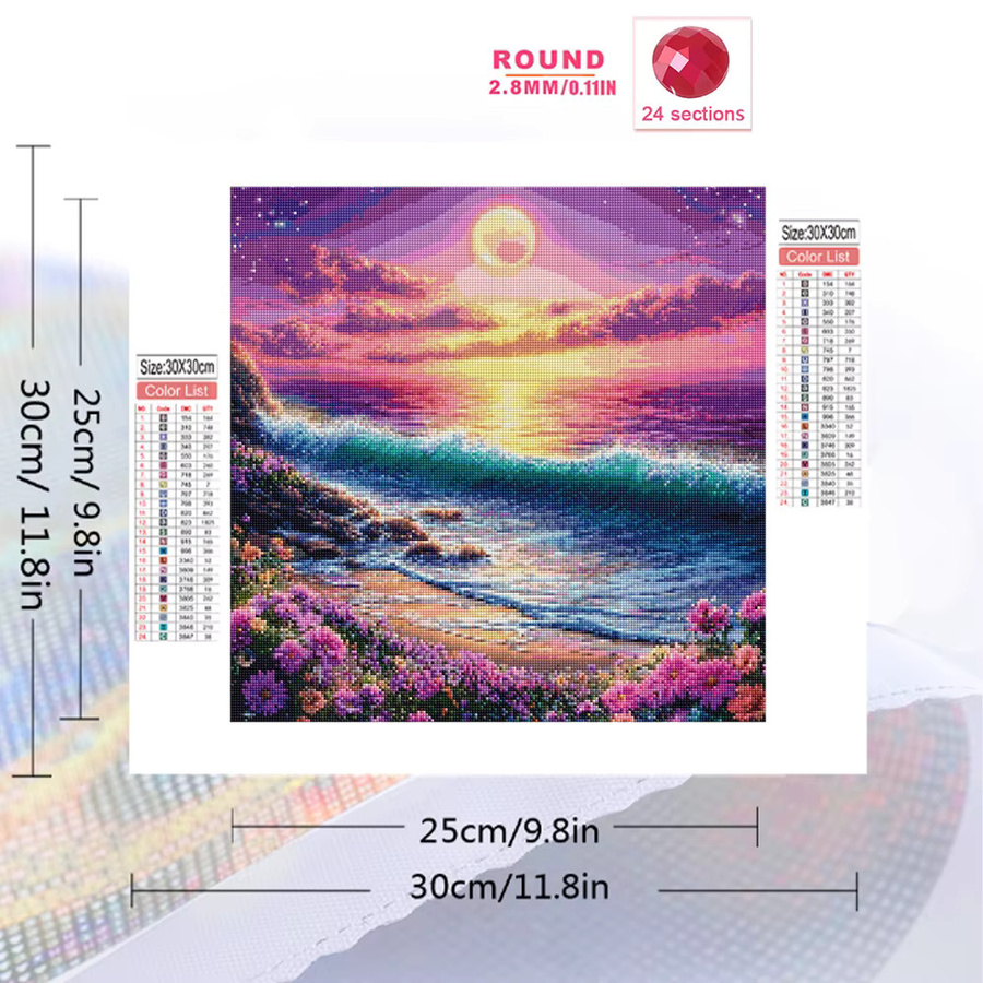 Evershine 5D DIY Diamant Mosaik Meer Landschaft, Diamant Malerei Set - Bild 2