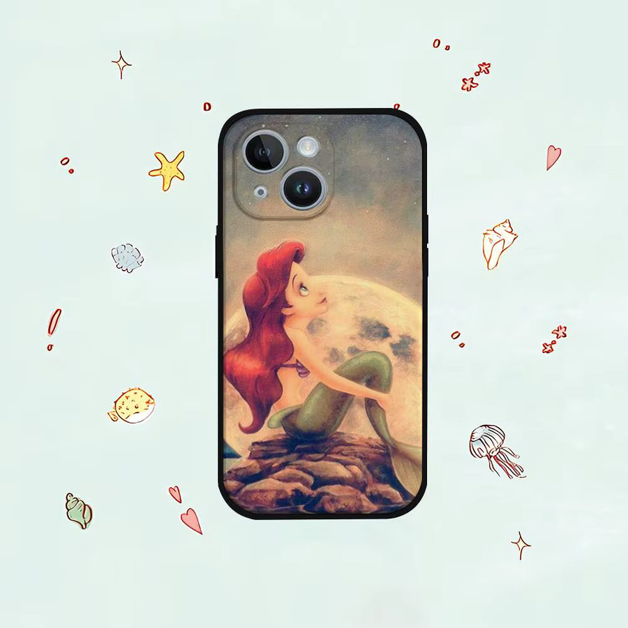 Mesuca Handyhülle mit Meerjungfrauen Prinzessin Motiv für iPhone 11 bis 17 Pro Max in Schwarz und Multicolour aus Silikon - Bild 4