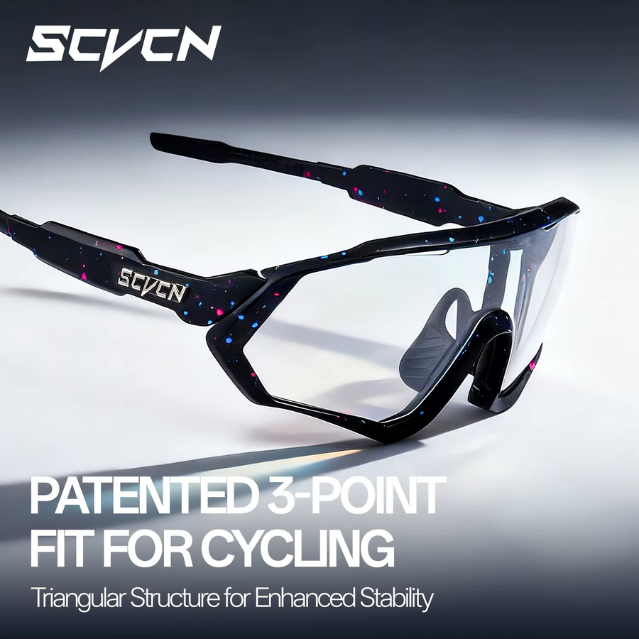 SCVCN Sportsonnenbrille, Unisex, Vollrand, Black, Plastic - Bild 4