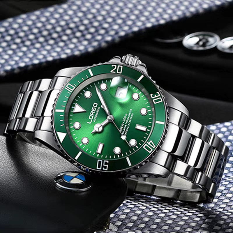 LOREO Armbanduhr Automatik, Edelstahl, Saphirglas, Grün, Herren - Bild 4