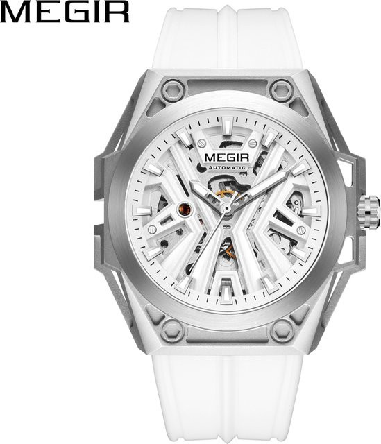 MEGIR Armbanduhr, Automatik, Edelstahl Gehäuse, Silikon Armband, Herren - Bild 1