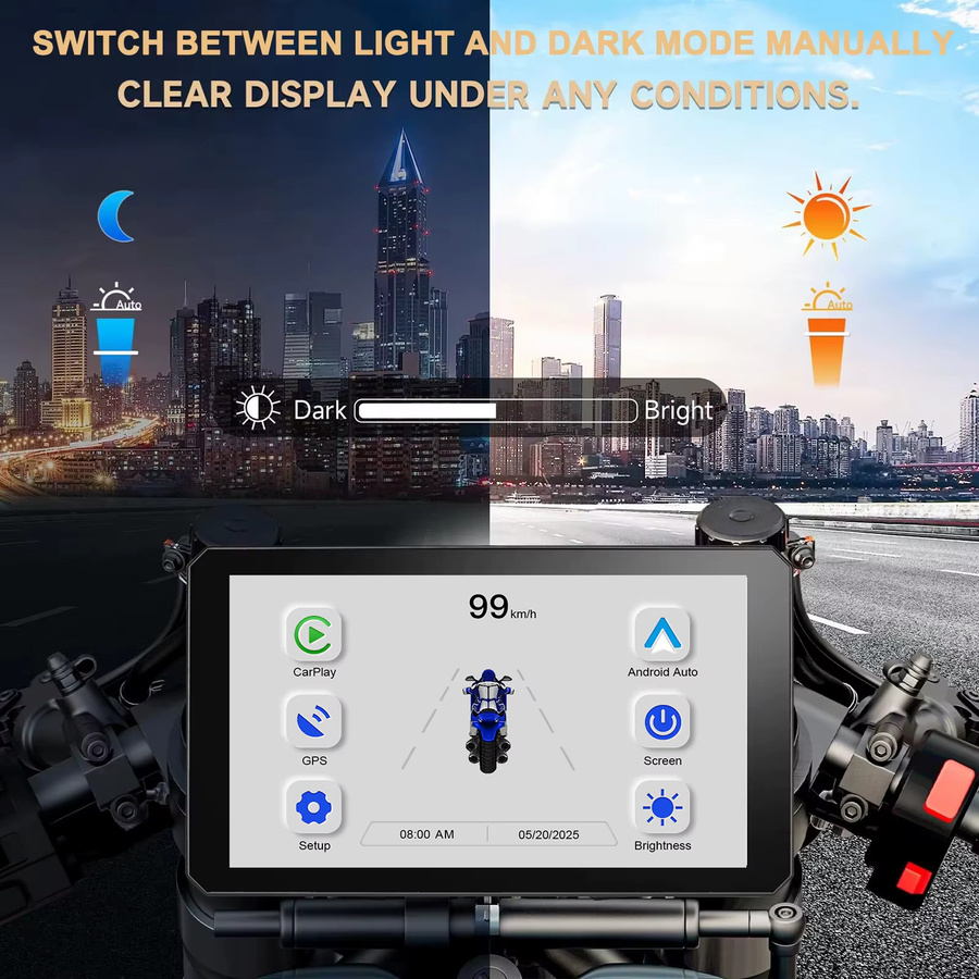 IMIAOYU B7 Carplay Motorrad-Navigator mit 7 Zoll Display für BMW XR M1000 R1200GS R1250GS S1000XR R1300GS, Android Auto und GPS, Schwarz - Bild 5
