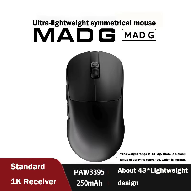 MADLIONS MAD G-Serie Kabellose Gaming-Maus in Schwarz mit Dual-Modus für Esports und Büro - Bild 2