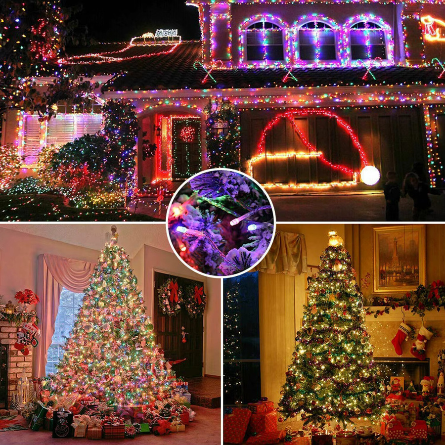 ZTree Solar-Lichterkette für den Außenbereich mit 100 LEDs, wasserdichte Solar-Weihnachtsbeleuchtung mit 8 Modi für Garten, Terrasse und Bäume - Bild 2