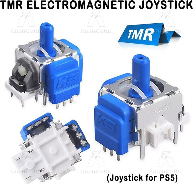 TMR Elektromagnetischer Joystick Ersatzkit für PS5, PS4 und Xbox Controller, 3D Analoger Sensor Upgrade gegen Stick Drift, 2 Stück, Blau - Bild 1