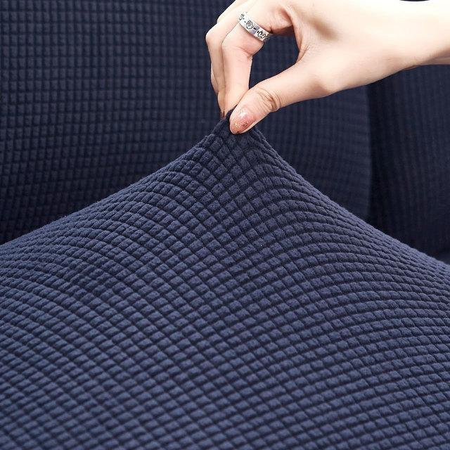 Yiran Furniture Weicher Plüsch-Ecksofa-Kissenbezug in Dunkelblau, Elastischer Schonbezug für Chaiselongue aus Fleece und Mikrofaser - Bild 1