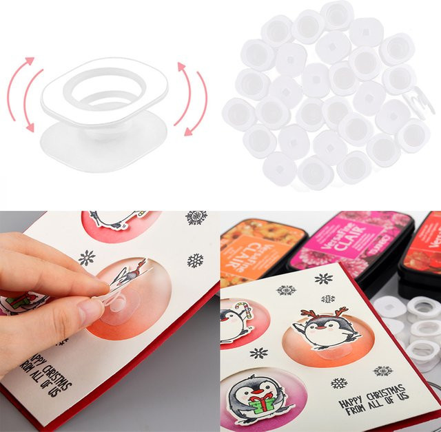 30er Paket Mini Action Wobbles aus Kunststoff, selbstklebende Federn für DIY Scrapbooking und Bastelprojekte - Bild 1