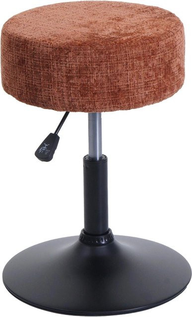 PROREGAL Hocker höhenverstellbar und drehbar aus Chenille in Terrakotta, Durchmesser: 37 cm, Sitzhöhe: 45-57 cm - Bild 1