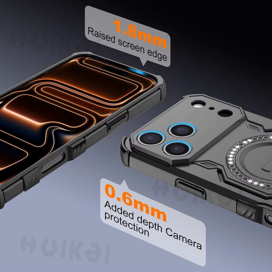 Huikai Magnetische Schutzhülle für iPhone 17 Pro Max, 17e und 16 in Rot mit Wärmeableitung und Stoßfestigkeit nach Militärstandard - Bild 2