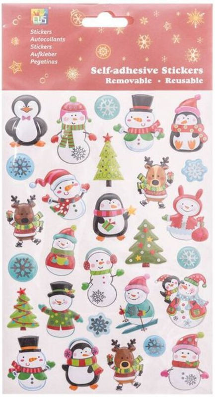 FÉÉRIC LIGHTS AND CHRISTMAS 3D-Sticker Funny 2 Sortimente in Mehrfarbig aus Kunststoff für Kinder zur Weihnachtsdekoration - Bild 1