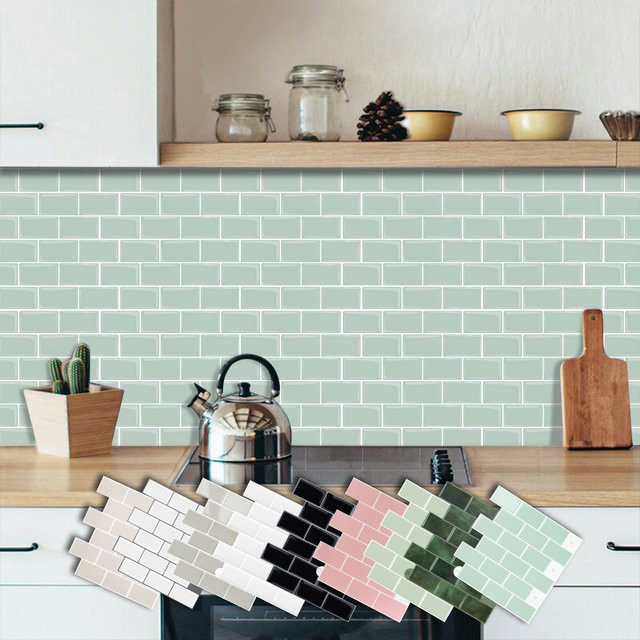 WalDecoo Wandfliesen-Aufkleber Set aus 5 oder 10 Blättern, wasserdichte und abnehmbare selbstklebende Fliesen für Küchenrückwände und Kinderzimmer-Dekoration in modernem Design - Bild 1