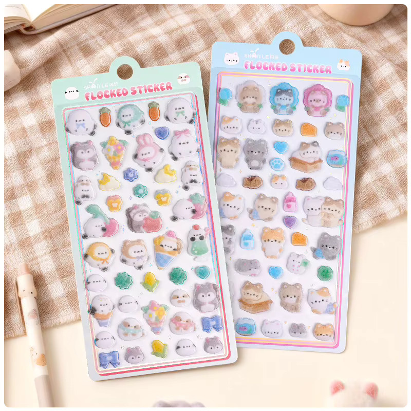 Niedliche 3D-Relief-Aufkleber mit Cartoon-Tier-Motiven in Multicolour für dein Journaling und DIY-Tagebuch - Bild 2